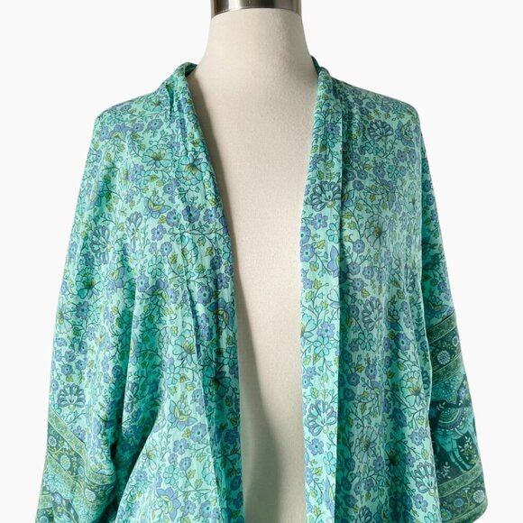 Spell & The Gypsy Sundown Maxi Robe Kimono Green Floral - Picture 7 of 12